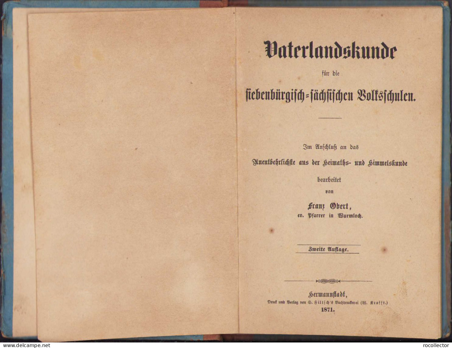 Vaterlandskunde Für Die Siebenbürgisch-Sächsischen Volksschulen, Hermannstadt, 1871 94SP - Livres Anciens