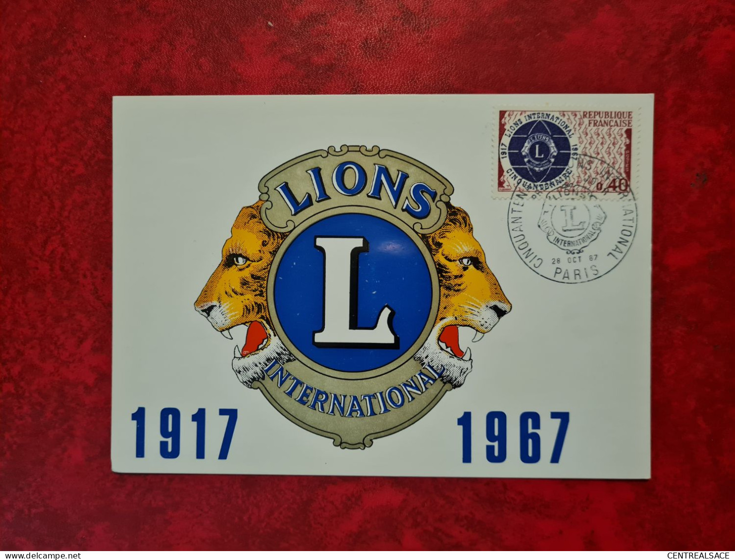 FDC 1967 MAXI  PARIS CINQUANTENAIRE LIONS INTERNATIONAL - Zonder Classificatie