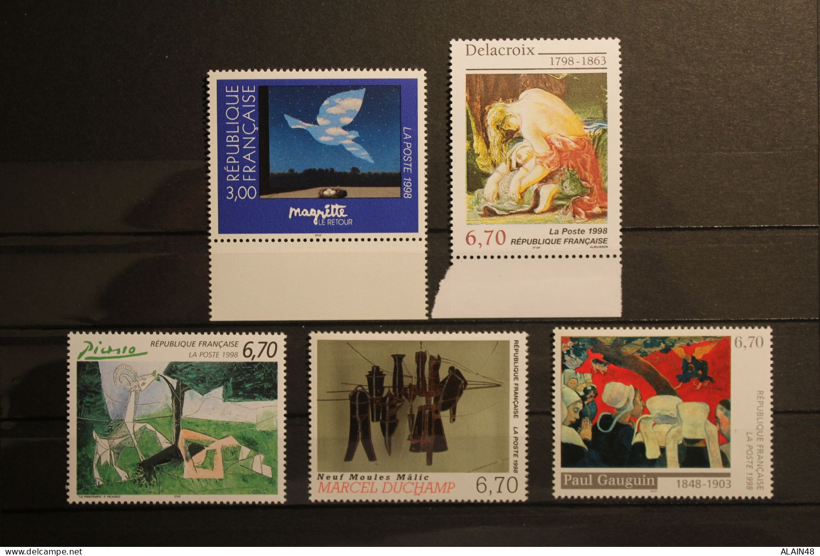 FRANCE 1998 N°3145 N°3147 N°3162 N°3197 ET N°3207 SERIE ARTISTIQUE 5 VALEURS NEUF** TB - Unused Stamps