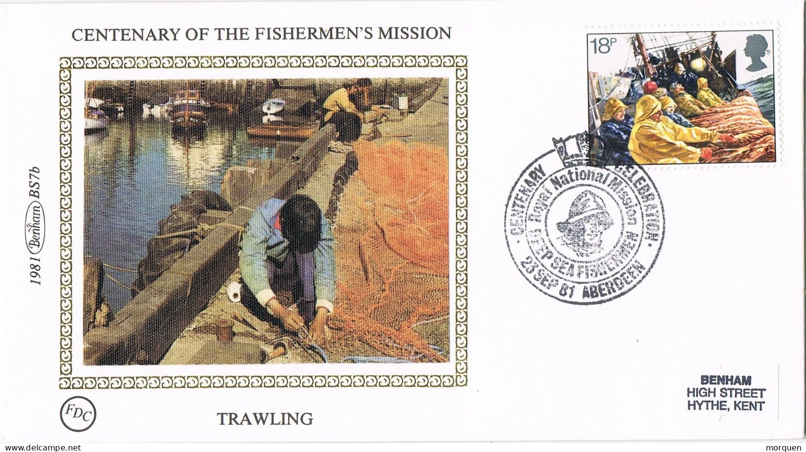 54527. Carta F.D.C. ABERDEEN (England) 1981. Centenary Fishermen's Mission - 1981-1990 Dezimalausgaben