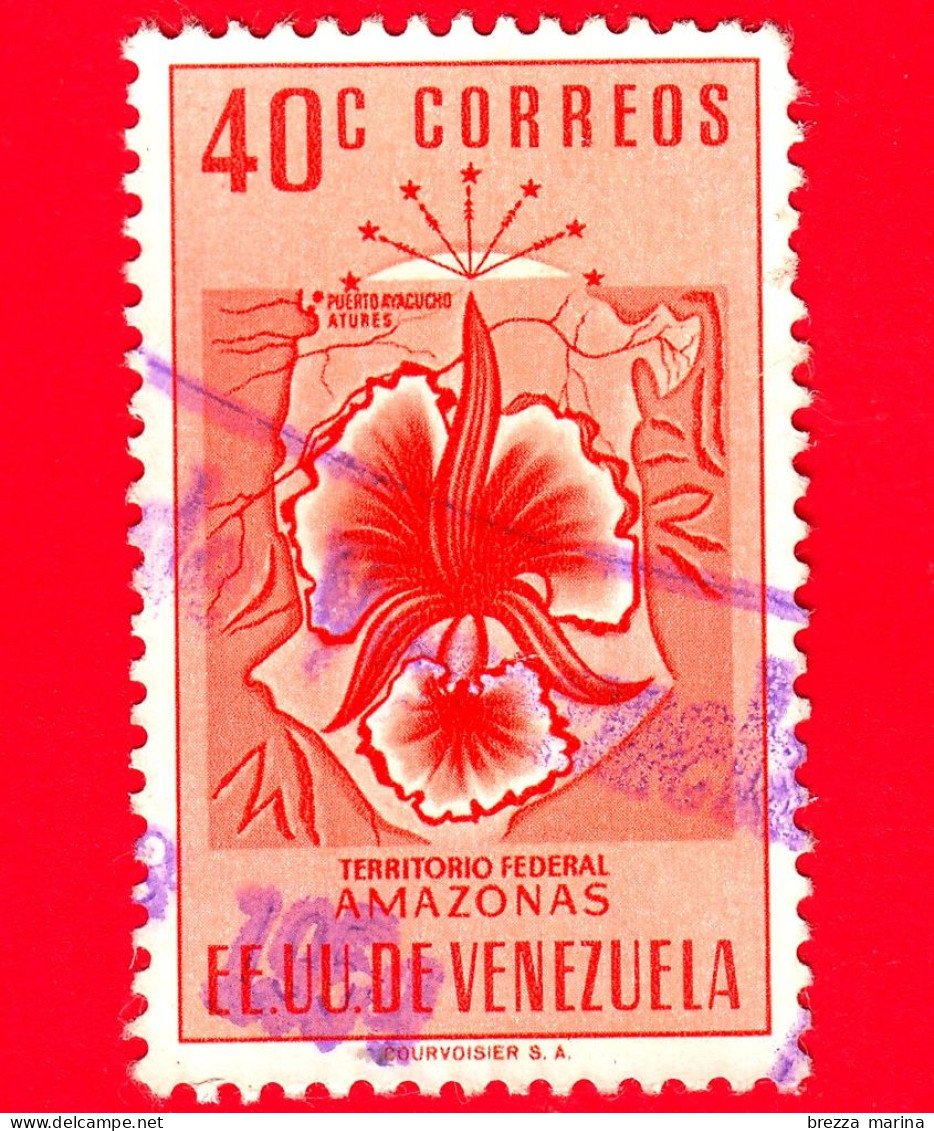 VENEZUELA - Usato - 1953 - Stemma Dello Stato Di Amazonas - Arms - 40 - Venezuela