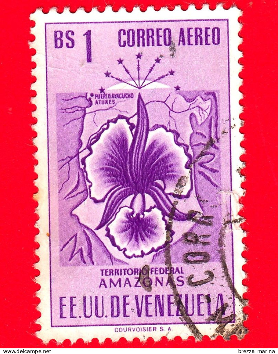 VENEZUELA - Usato - 1953 - Stemma Dello Stato Di Amazonas - Arms - Bs 1 - P. Aerea - Venezuela