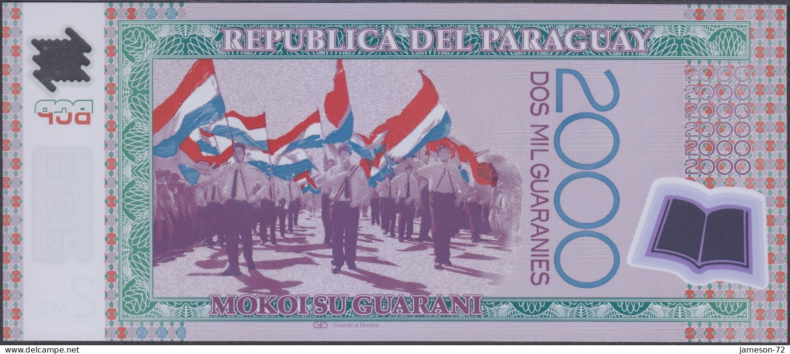 PARAGUAY - 2000 Guaranies 2009 P# 228b America Banknote - Edelweiss Coins - Paraguay