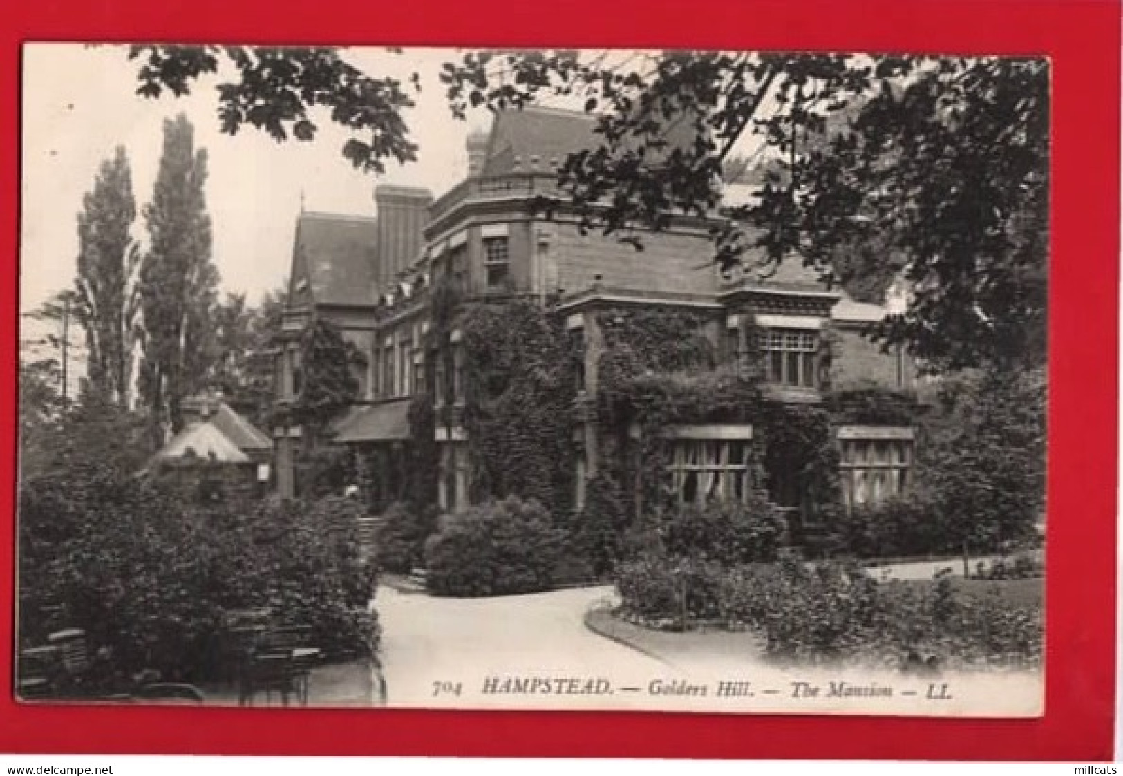 LL  704 HAMPSTEAD GOLDERS HILL MANSION  Pu 1909 - London Suburbs