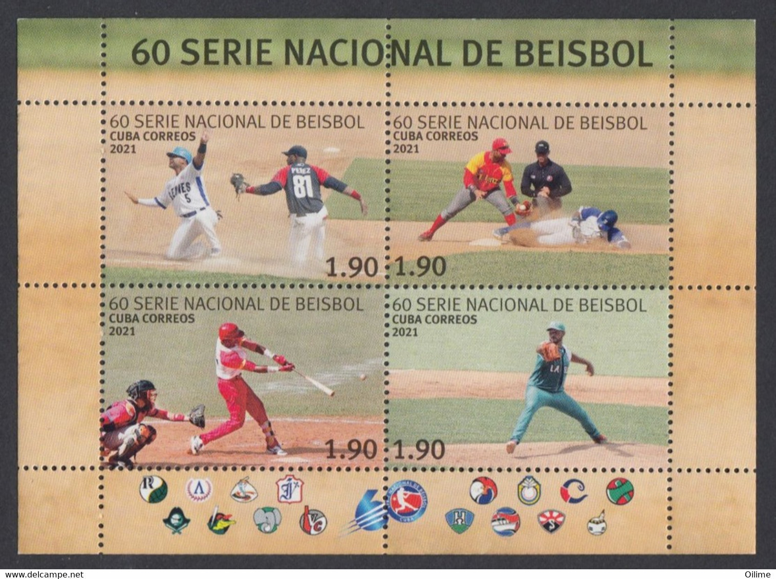 CUBA 2021.60 SERIE NACIONAL DE BEISBOL. BASEBALL. - Unused Stamps
