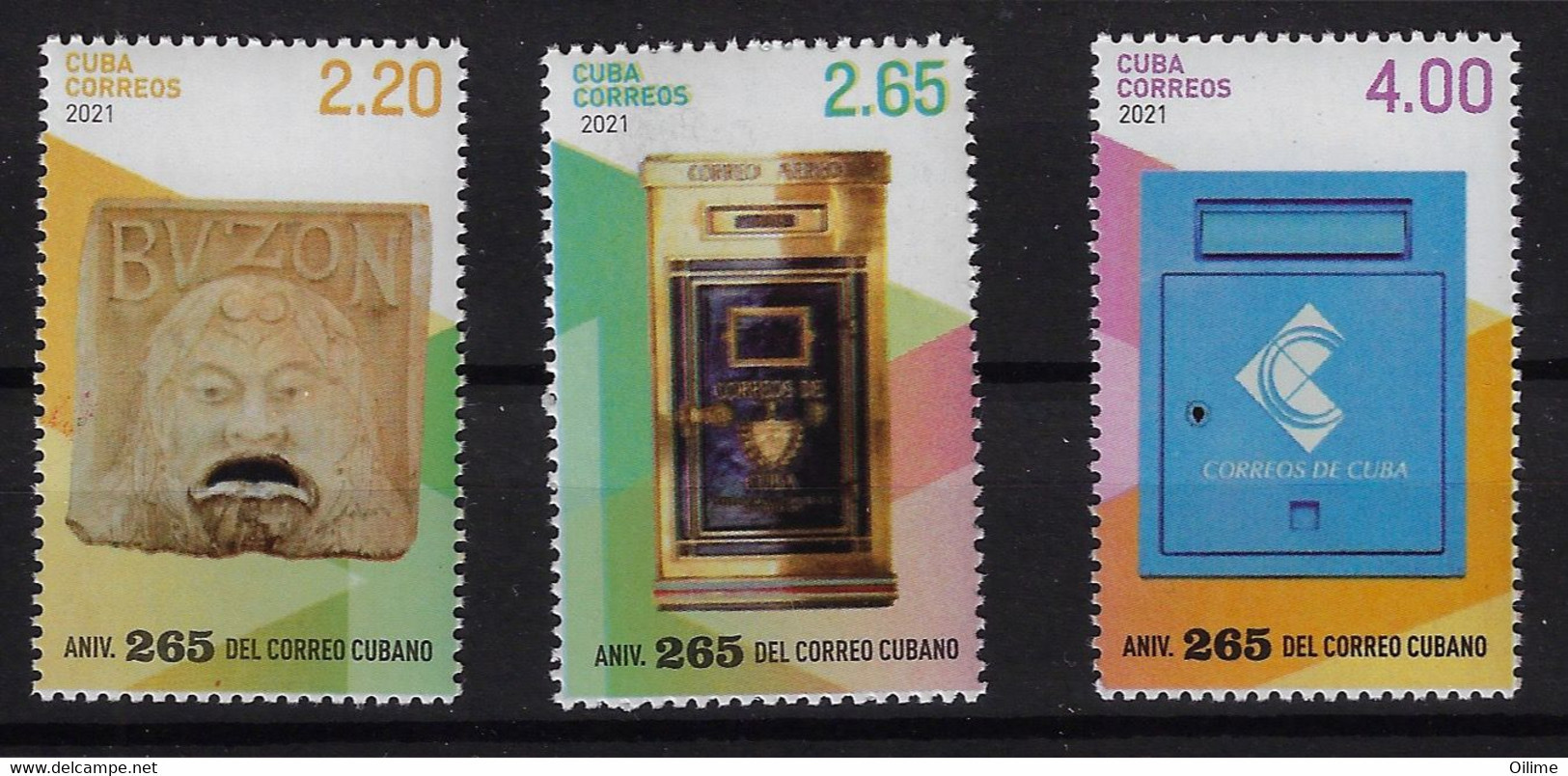 CUBA 2021. ANIVERSARIO 265 DEL CORREO DE LA HABANA. MNH - Nuevos