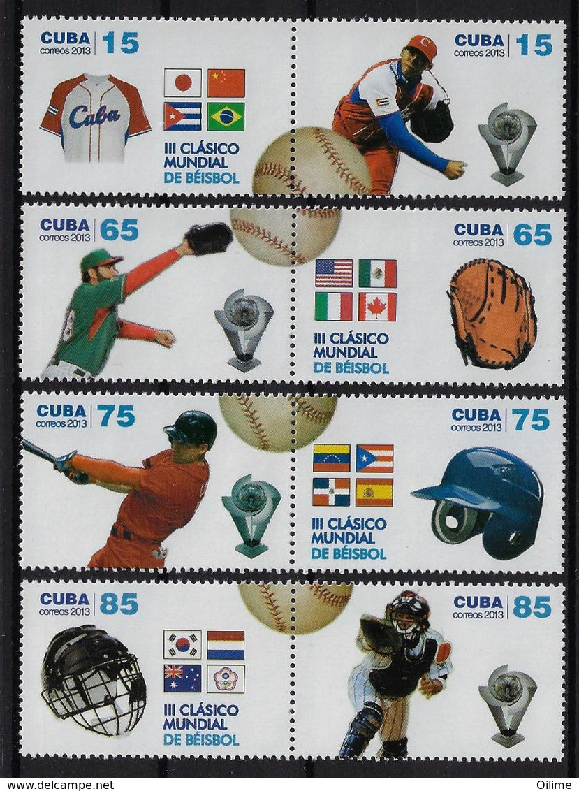 CUBA 2013. CLÁSICO MUNDIAL DE BEISBOL. MNH. EDIFIL 5804/11 - Nuovi