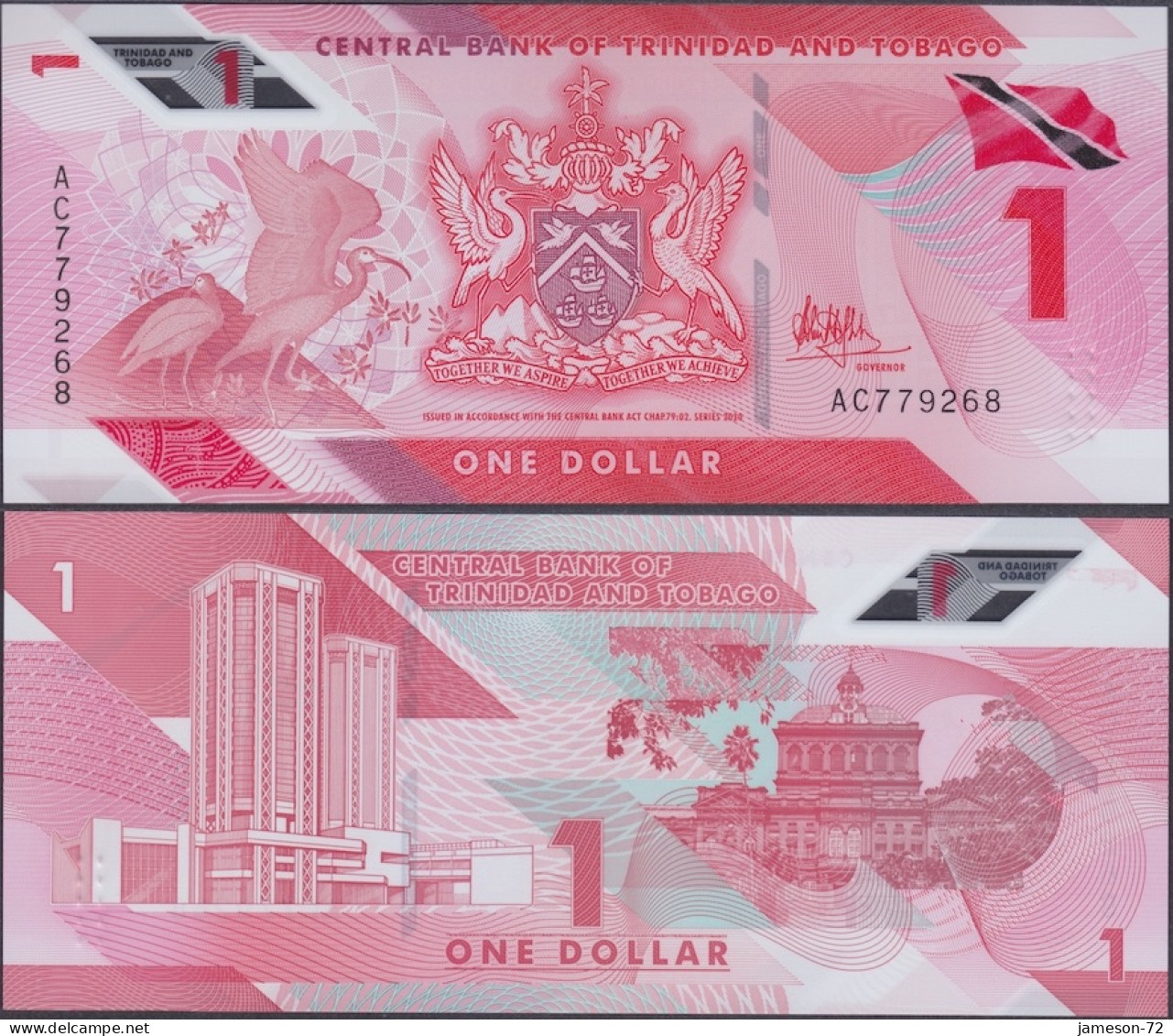 TRINIDAD & TOBAGO - 1 Dollar 2020 P# 60a America Banknote - Edelweiss Coins - Trinité & Tobago