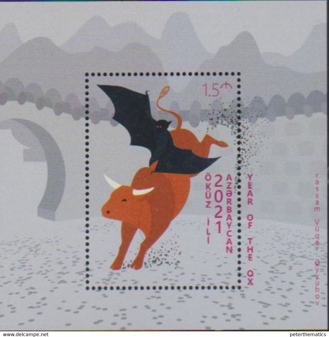 AZERBAIJAN, 2020, MNH, CELEBRATIONS, CHINESE  NEW YEAR, YEAR OF THE OX, S/SHEET - Nouvel An Chinois
