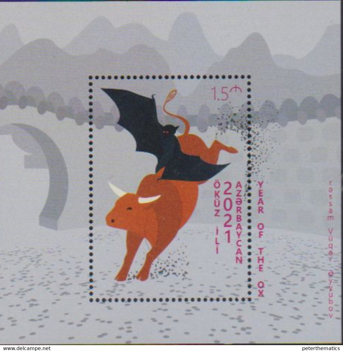 AZERBAIJAN, 2020, MNH, CELEBRATIONS, CHINESE  NEW YEAR, YEAR OF THE OX, S/SHEET - Chines. Neujahr