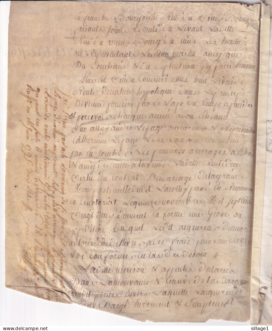 Parchemin Du 18e Siècle - Document Velin - Manuscrit De 7 Pages 19 Novembre 1788 HAMBIE G. DE CAEN - Manuscritos