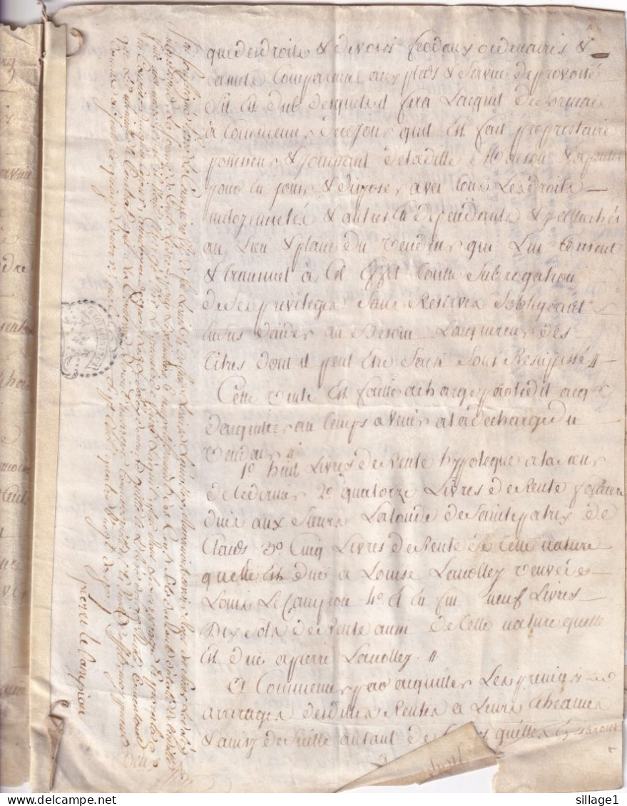 Parchemin Du 18e Siècle - Document Velin - Manuscrit De 7 Pages 19 Novembre 1788 HAMBIE G. DE CAEN - Manuscrits