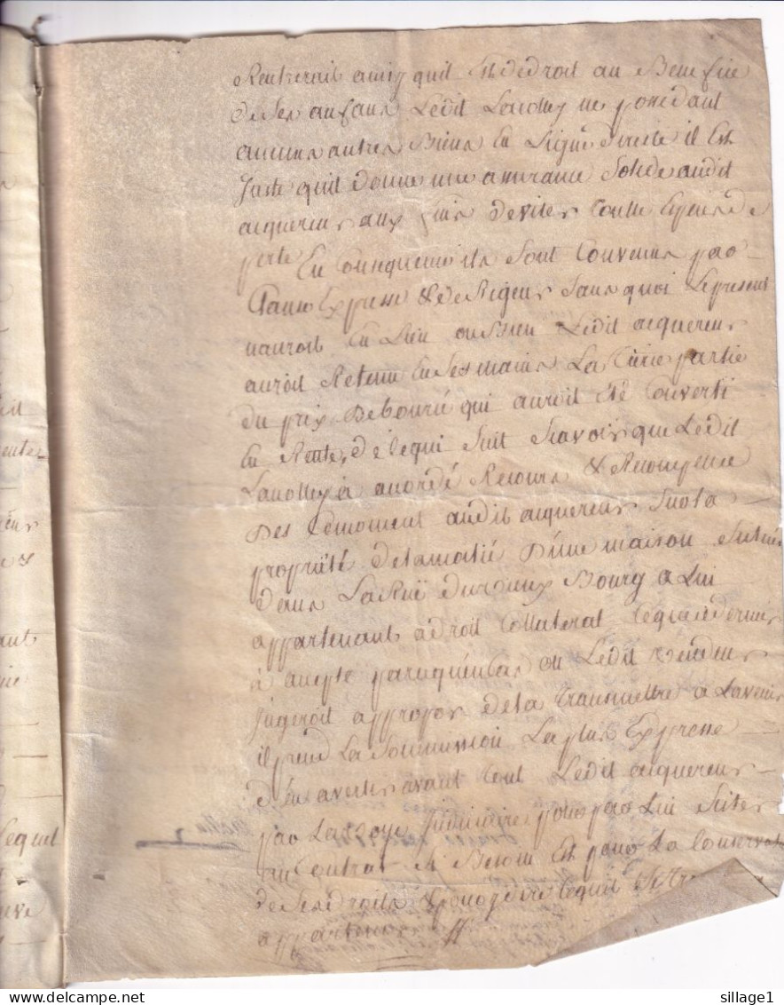 Parchemin Du 18e Siècle - Document Velin - Manuscrit De 7 Pages 19 Novembre 1788 HAMBIE G. DE CAEN - Manuscrits