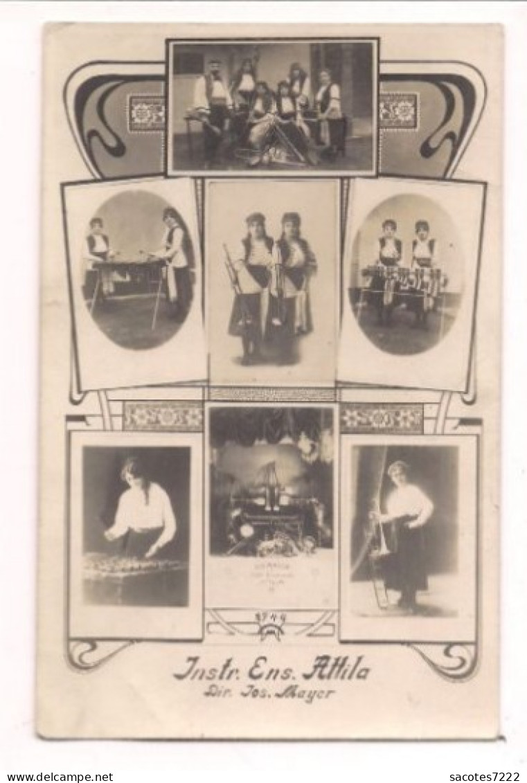 MUSICIENS :  INSTR.ENS. ATTILA - Direction JOS MAYER -  Trombone - Violon Xyulophone... CARTE PHOTO - - Music And Musicians