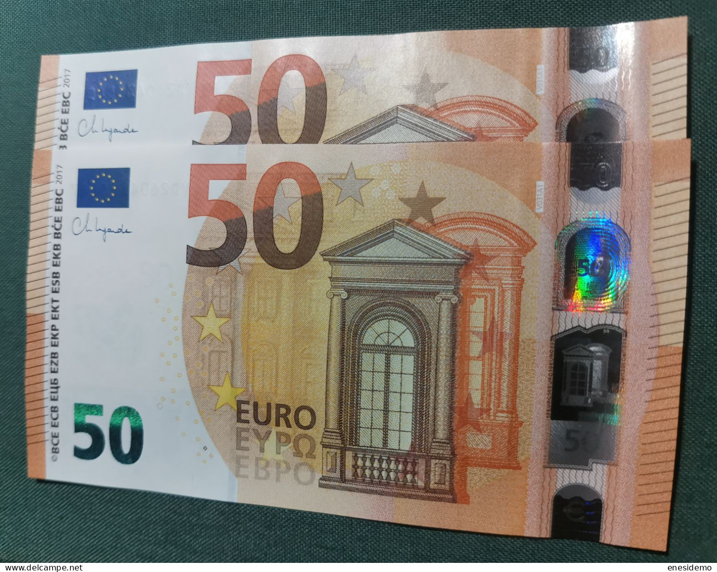 50 EURO SPAIN 2017 LAGARDE V031A1 VD CORRELATIVE COUPLE RADAR 2 SC FDS UNCIRCULATED PERFECT - 50 Euro