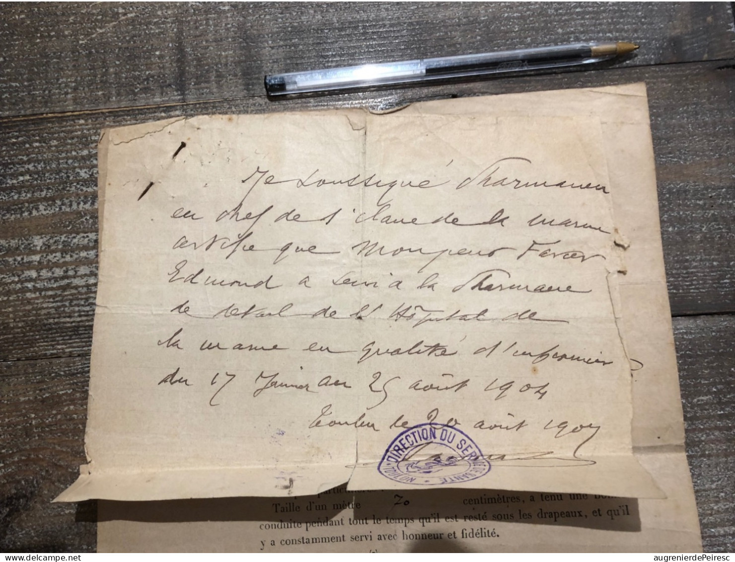 Brevet De Matelot Infirmier + Certificat De Bonne Conduite Edmond Favier 1903-1907 - Schiffe