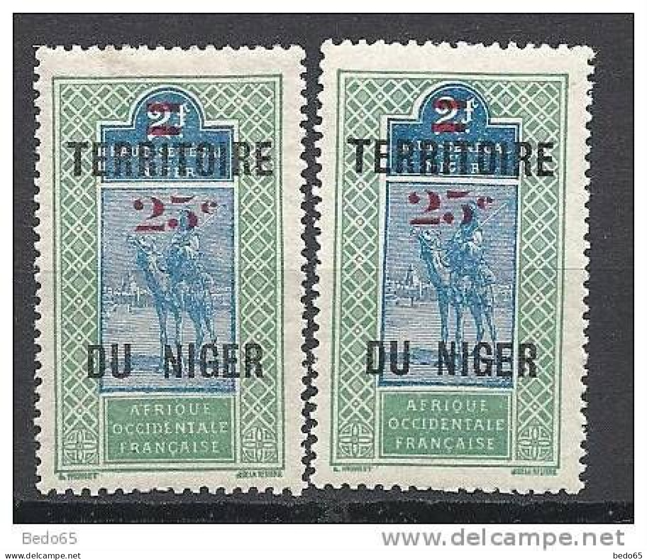 NIGER  N° 19 SURCHARGE ESPACE NEUF*  VARIETE SUR TIMBRE GAUCHE - Unused Stamps