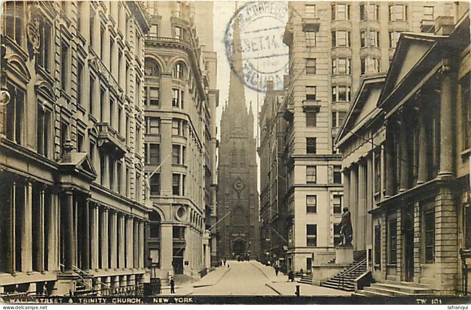 Pays Div-ref EE763-etats Unis -usa - New York - Wall Street - Trinity Church /- A Circulé En 1914- - Wall Street