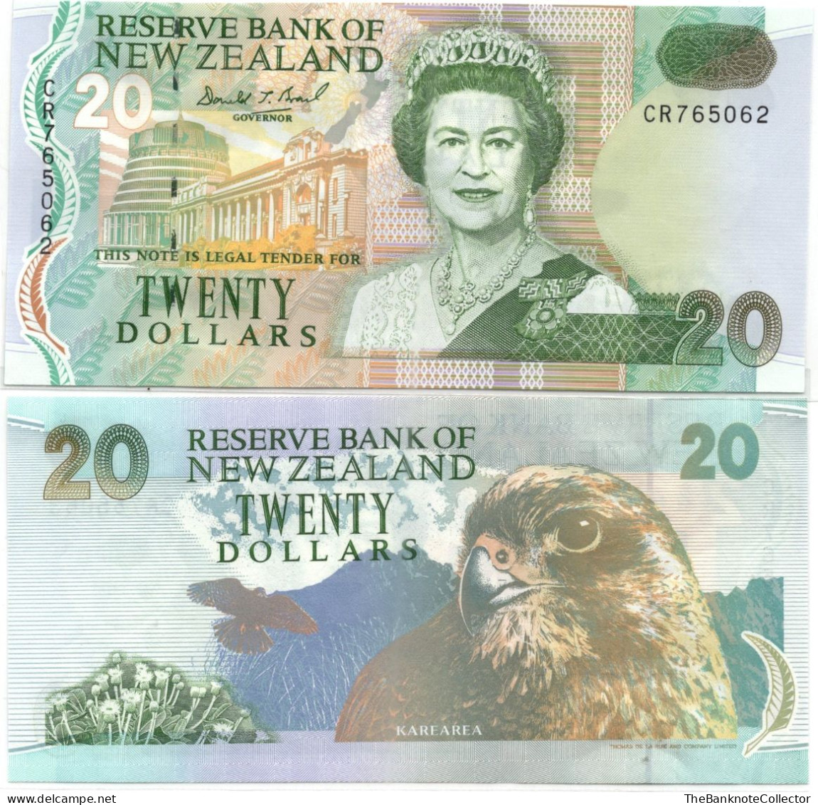 New Zealand 20 Dollars ND 1992 QEII P-179 Brash Sign *Scarce* UNC - Nuova Zelanda