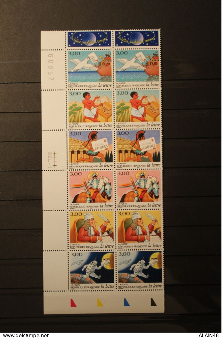 FRANCE 1998 2 BANDES B3155A BDF N°3150 à N°3155 LA LETTRE AU FIL DU TEMPS NEUF** TB - Unused Stamps