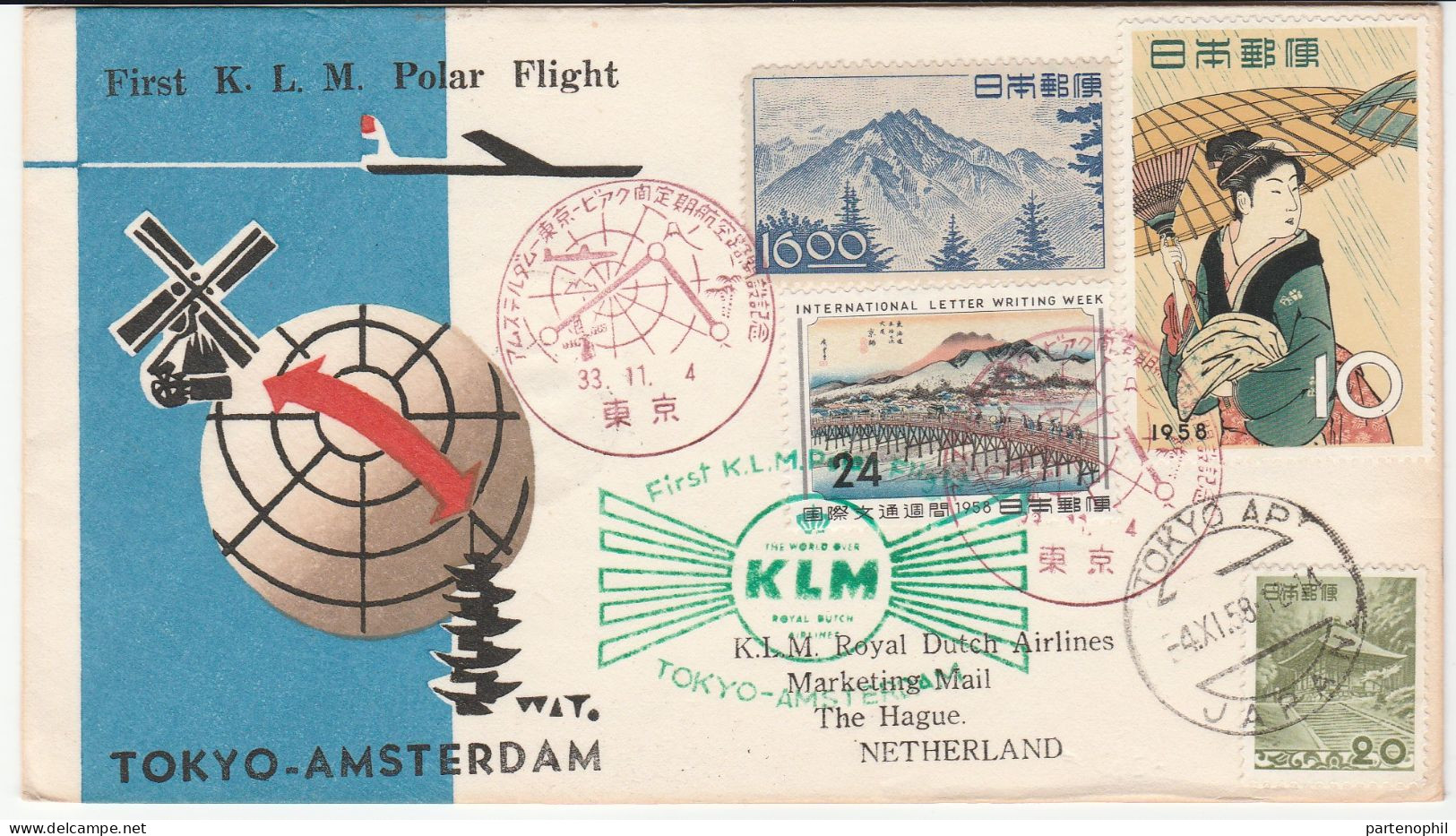 Japan Giappone 1958 -  Postgeschichte - Storia Postale - Histoire Postale - Briefe U. Dokumente