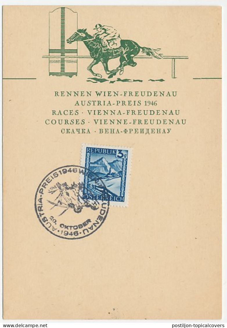 Card / Postmark Austria 1946 Horse Races - Hippisme
