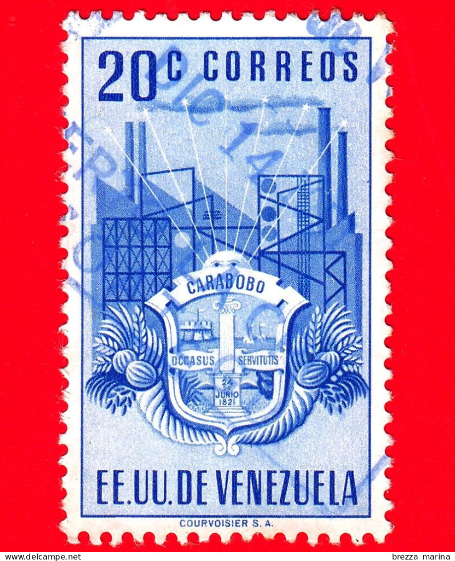 VENEZUELA - Usato - 1951 - Stemma Dello Stato Di Carabobo - Arms - 20 - Venezuela