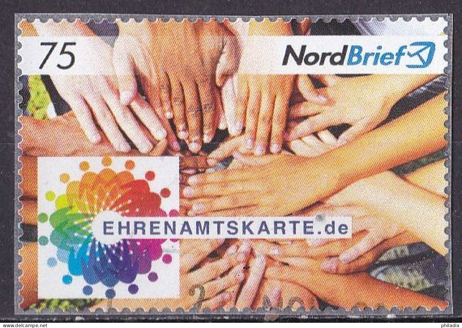 BRD Privatpost Nord Brief (75) Ehrenamtskarte O/used (A4-31) - Privé- & Lokale Post