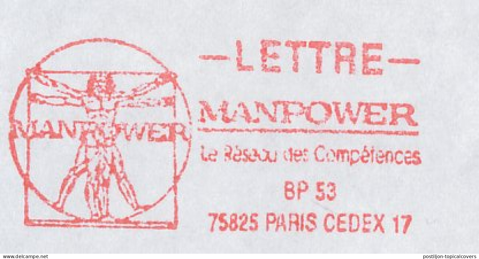 Meter Cover France 2002 Leonardo Da Vinci - Vitruvian Man - Other & Unclassified