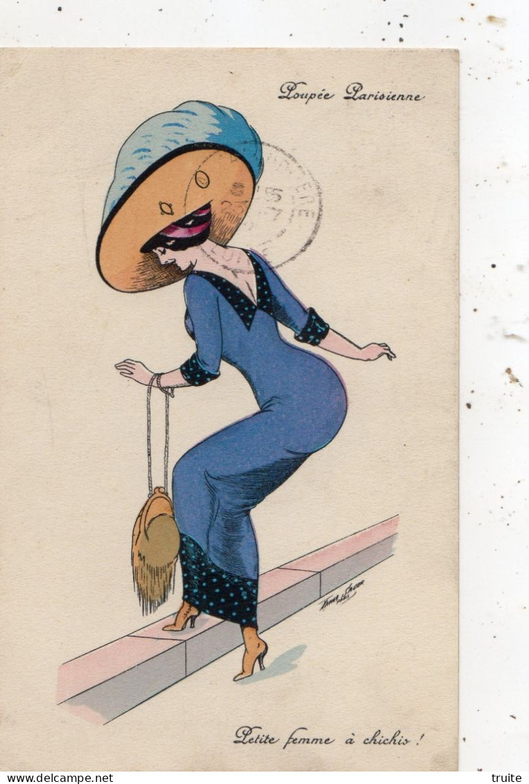 FEMME AU CHAPEAU " POUPEE PARISIENNE "  PETITE FEMME A CHICHIS !  XAVIER SAGER - Sager, Xavier