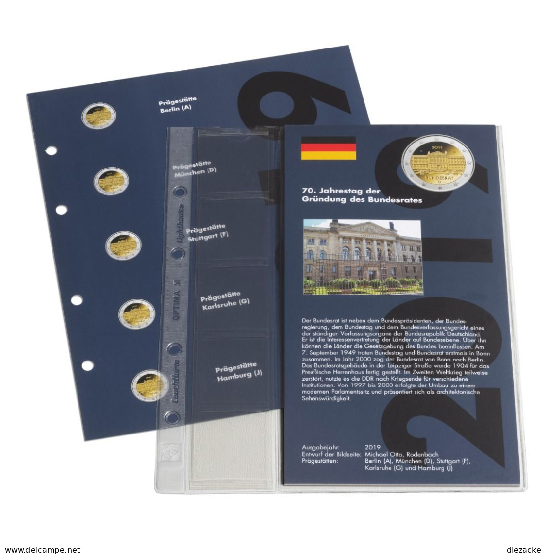 Leuchtturm Nachtrag 2019 Für Dt. 2 Euro-Gedenkmünzen „Bundesrat“ 359220 Neu - Supplies And Equipment