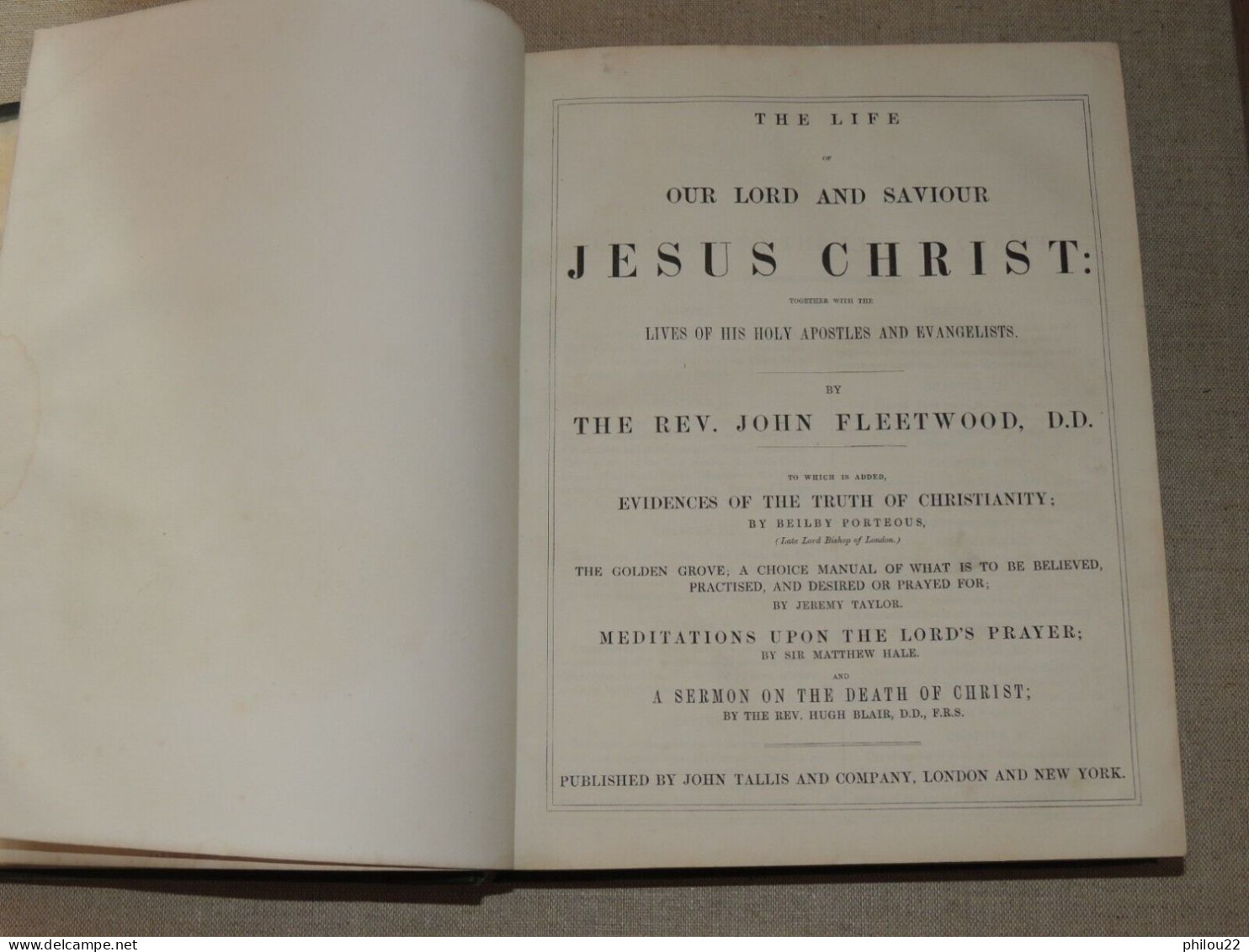 THE LIFE OF CHRIST / J. FLEETWOOD VERS 1850 - 50 Belles Gravures Hors Texte - 1850-1899