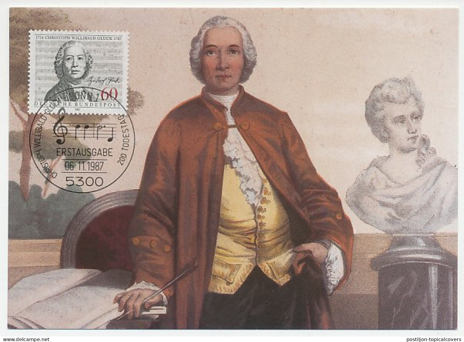 Maximum Card Germany 1987 Christoph Willibald Gluck - Composer - Musique