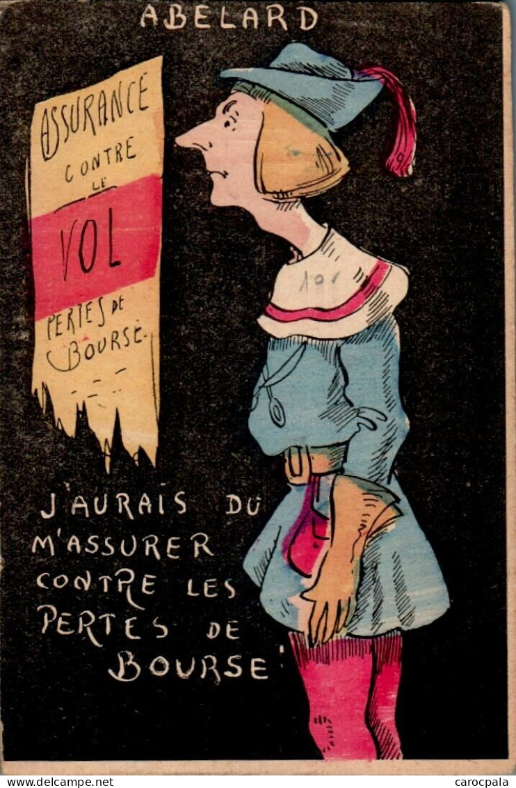 Carte 1905 Assurance Contre Le Vol , Pertes De Bourse : Abelard - Humor