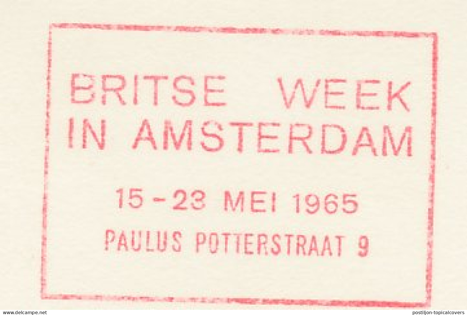 Meter Cover Netherlands 1965 - With Content Stamp Exhibition - British Week In Amsterdam - Other & Unclassified