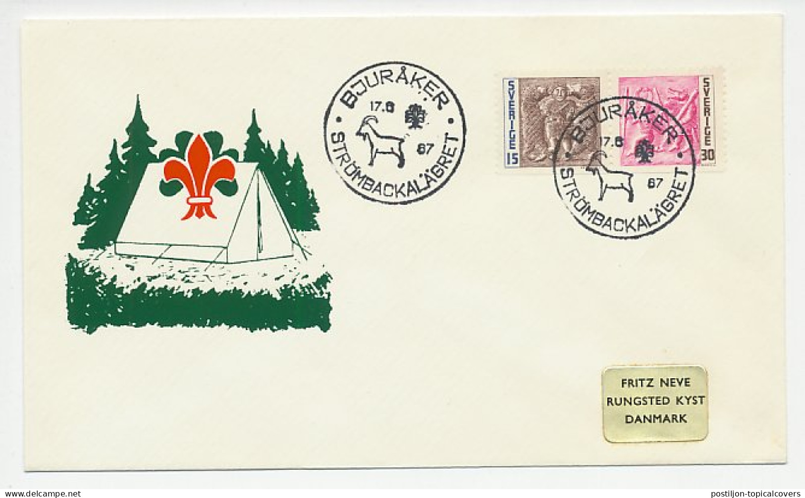 Cover / Postmark Sweden 1967 Scouting - Otros & Sin Clasificación