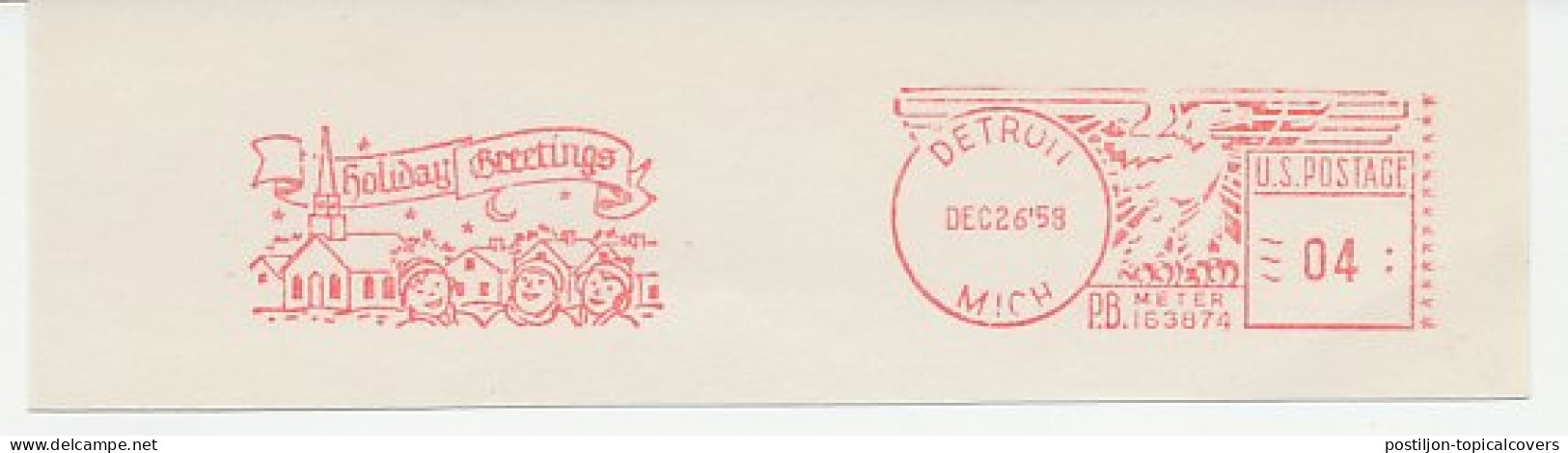 Meter Cut USA 1958 Holiday Greetings - Altri & Non Classificati