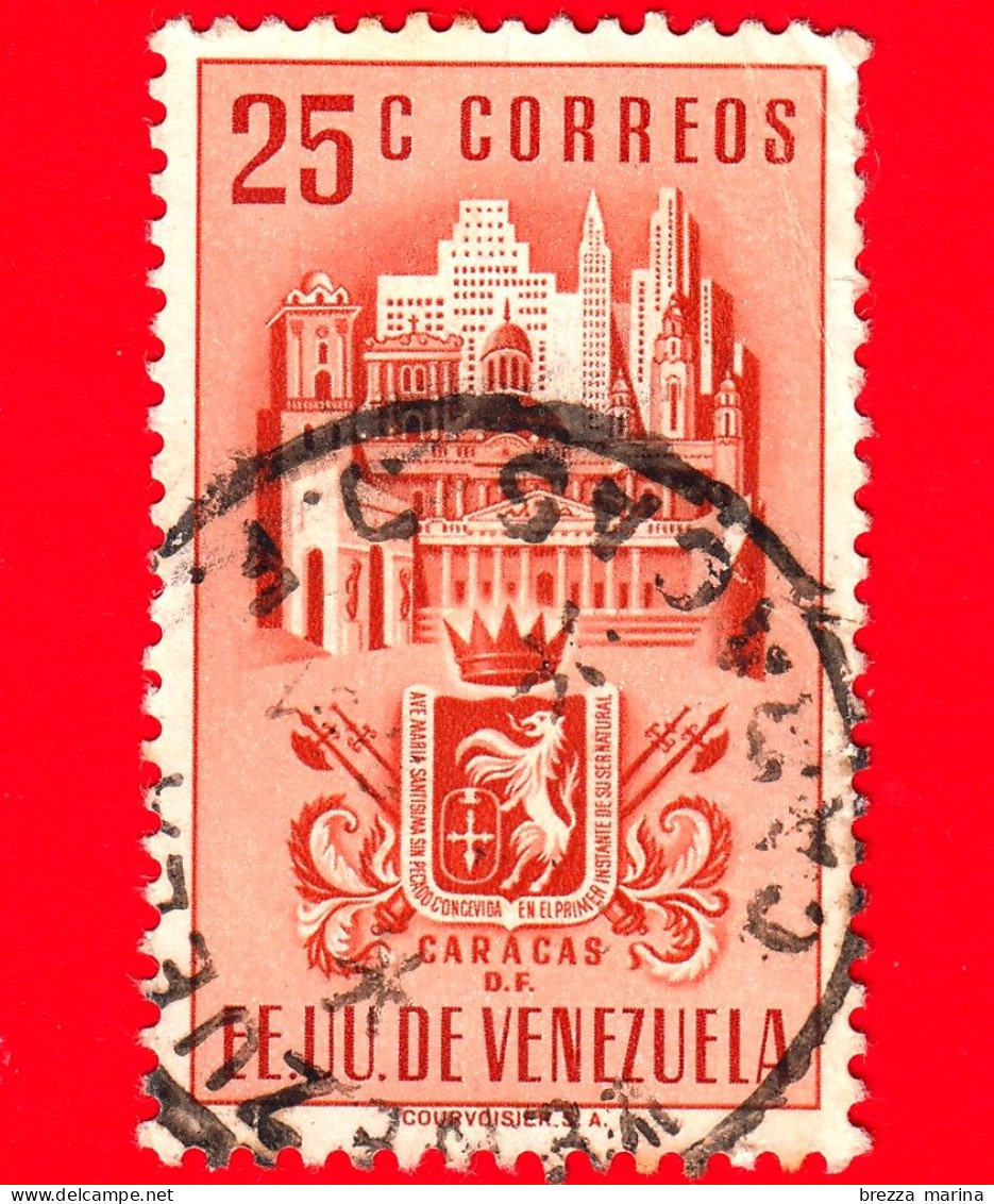 VENEZUELA - Usato - 1951 - Stemma Dello Stato Di Caracas - Arms - 25 - Venezuela