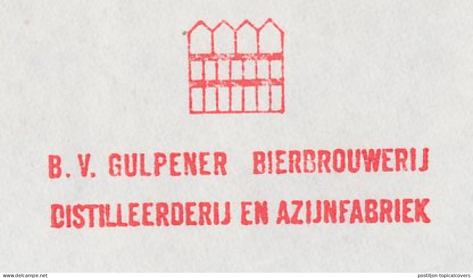 Meter Cover Netherlands 1982 Beer - Gulpener Brewery - Distillery - Vinegar Factory - Vins & Alcools