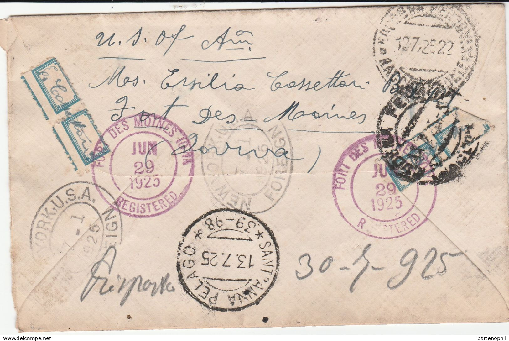 United States Stati Uniti  USA 1925 -  Postgeschichte - Storia Postale - Histoire Postale - Lettres & Documents