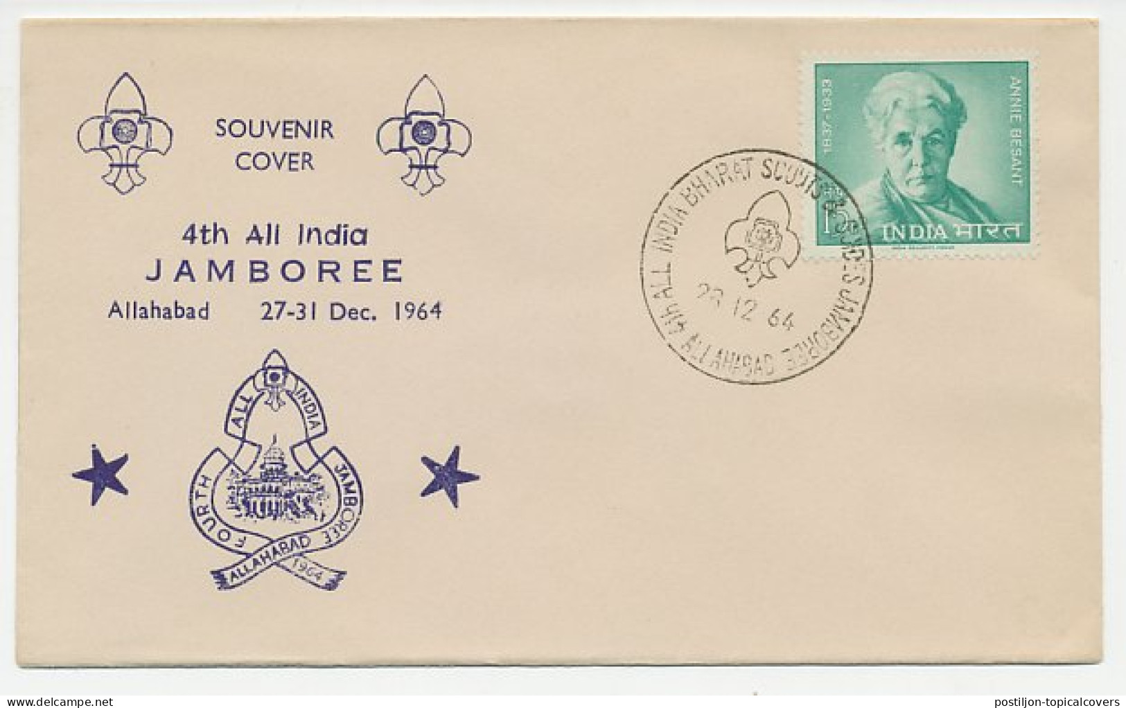 Cover / Postmark India 1964 Jamboree - Otros & Sin Clasificación