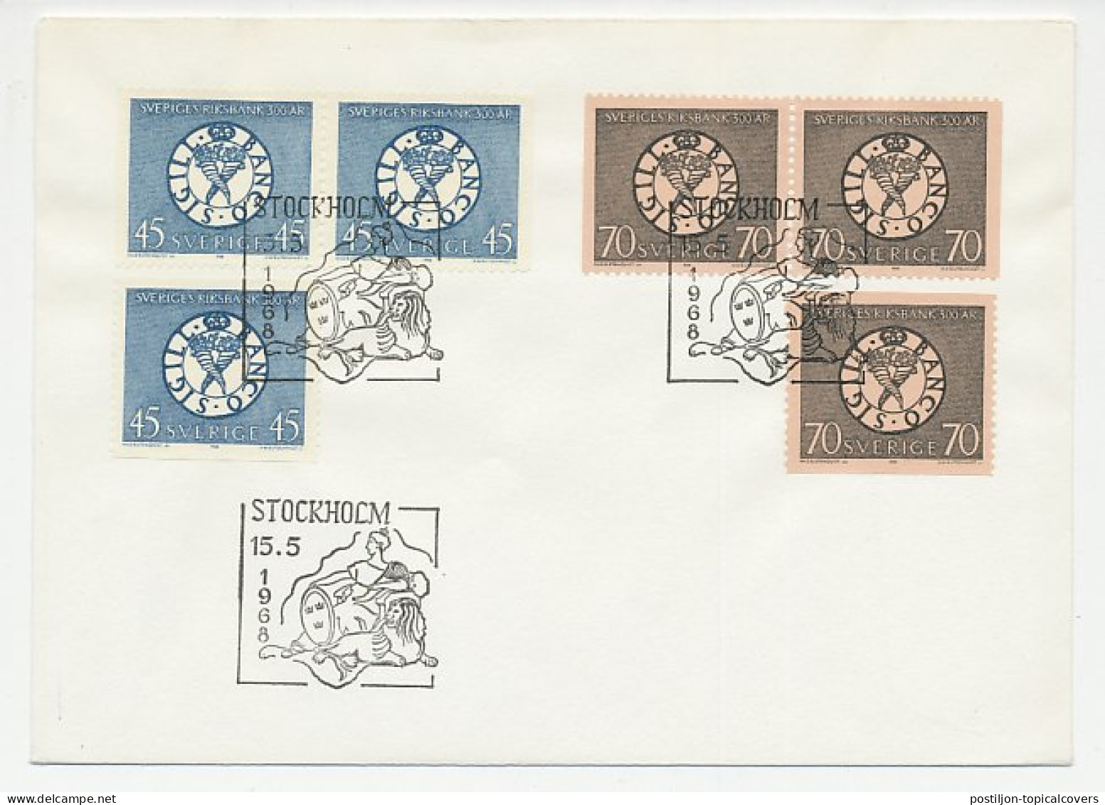 Cover / Postmark Sweden 1968 Lion - Other & Unclassified