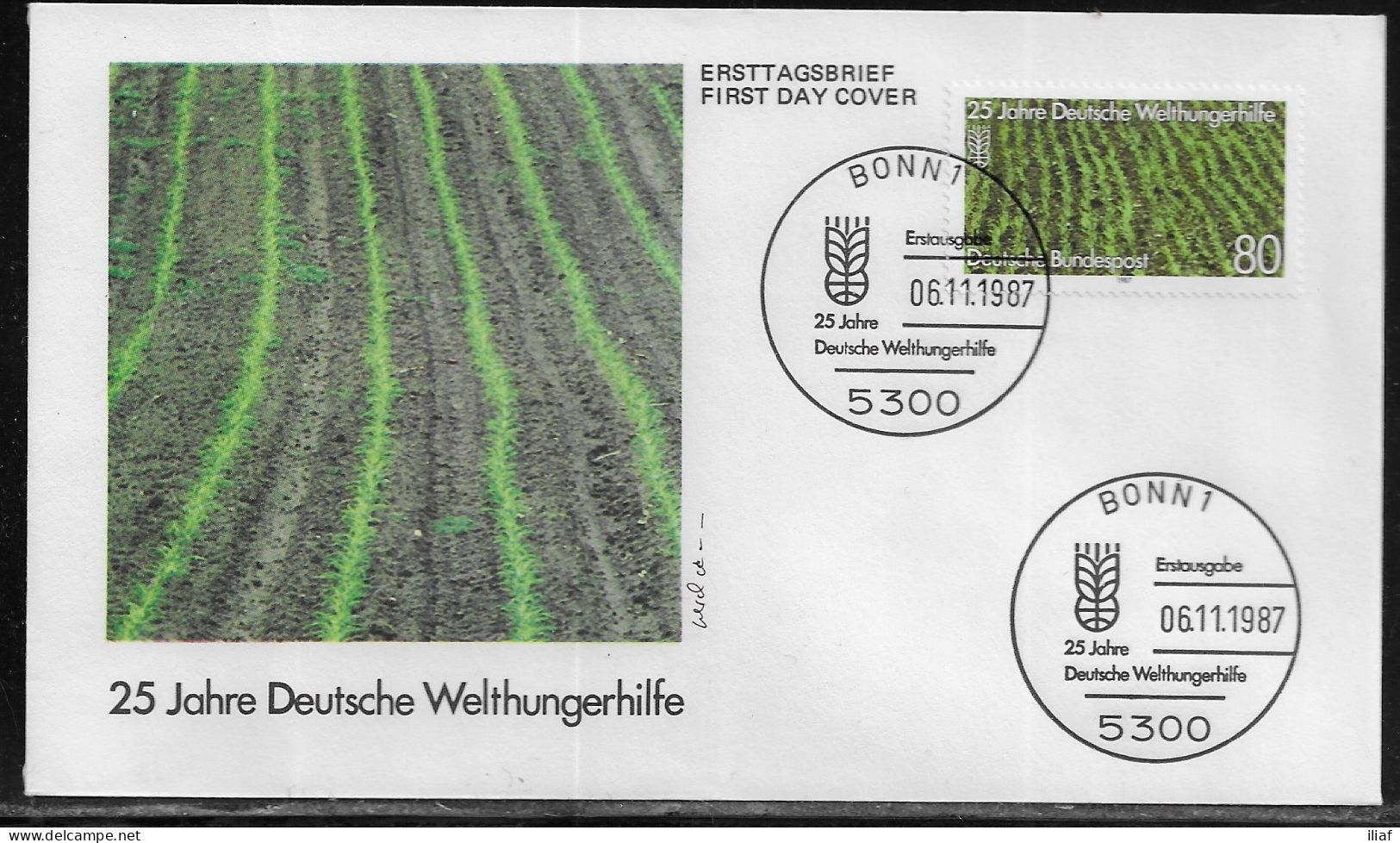 Germany. FDC Mi. 1345.  25th Anniversary Of German Famine Aid.  FDC Cancellation On Cachet Special Envelope No. 19796. - 1981-1990