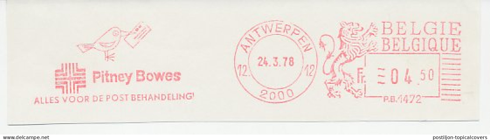 Meter Cut Belgium 1978 Pitney Bowes - Machine Labels [ATM]