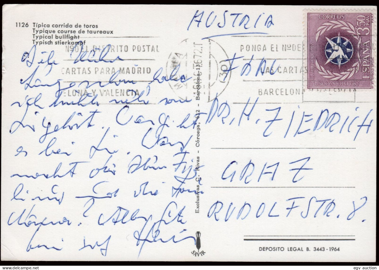 Málaga - Edi O TP 1806 - Postal Mat Rodillo "Málaga 16/Oct./67 - Ponga Nº Distrito Postal - Cartas Para Madrid....." - Storia Postale