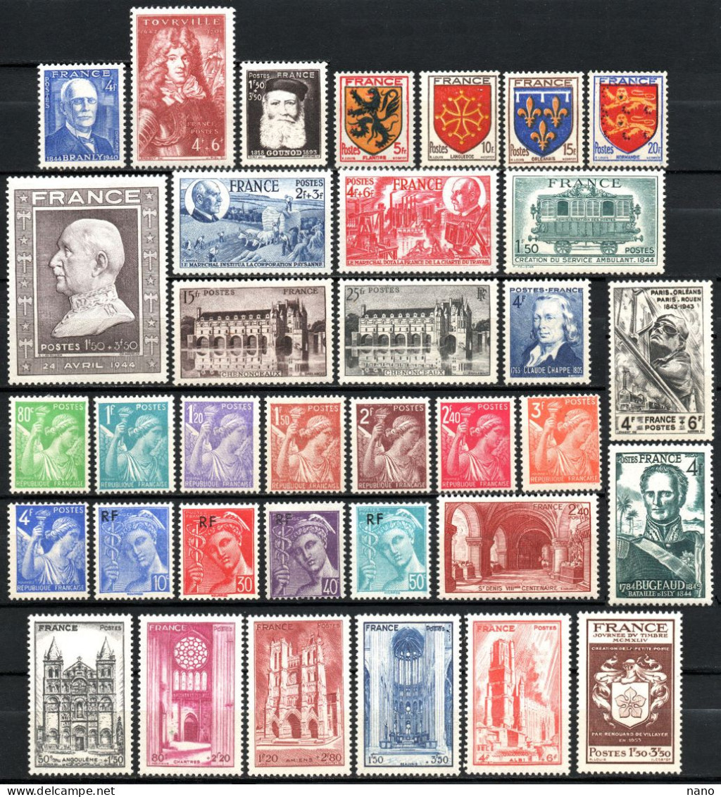 Année 1944 Incomplète - 35 Timbres - Neuf * - Neufs