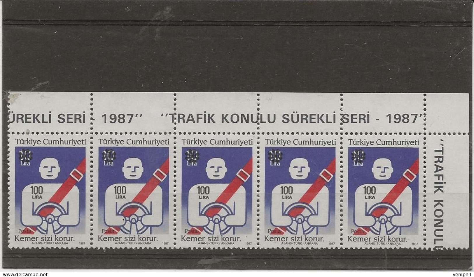 TURQUIE -N° 2522 - BANDE DE 5 NEUF - ANNEE 1987 - Nuevos