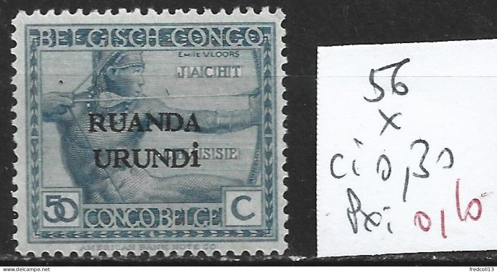 RUANDA-URUNDI 56 * Côte 0.30 € - Ongebruikt