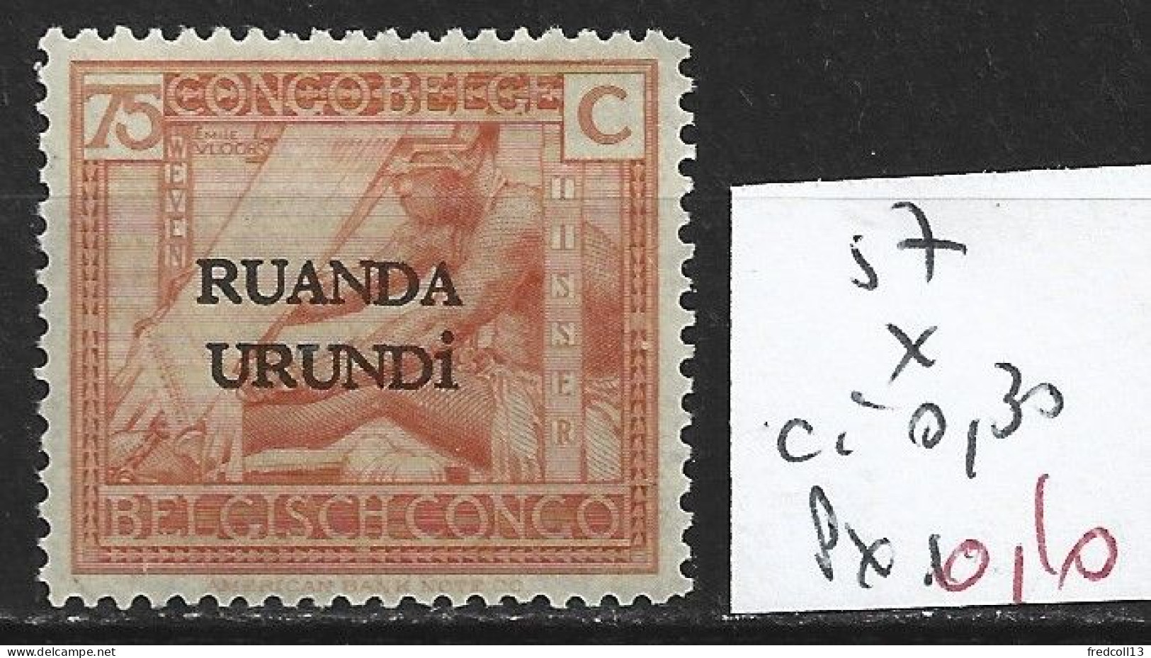 RUANDA-URUNDI 57 * Côte 0.30 € - Neufs