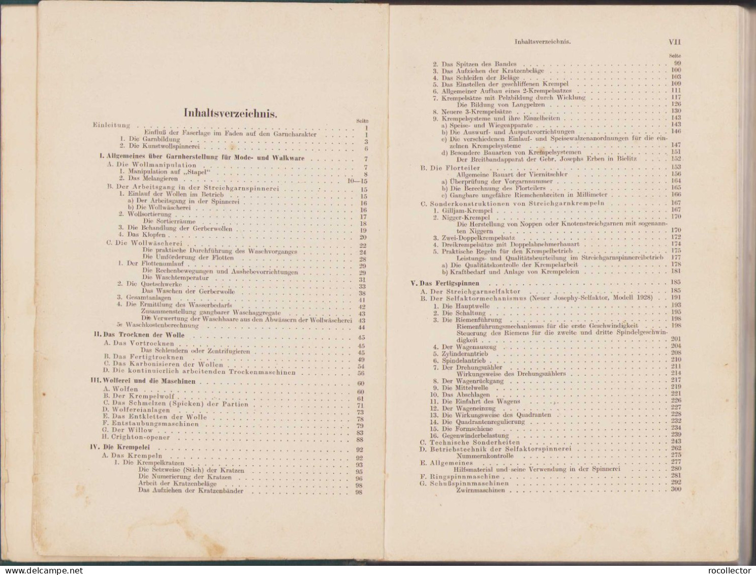 Die Wollspinnerei 1932 By O. Bernhardt And J. Marcher, Berlin 78SP - Livres Anciens